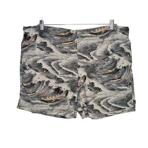 Tommy Bahama Swim Trunks Mens XL Mesh Lining 4" inseam Hawaiian Ocean Waves Surf
